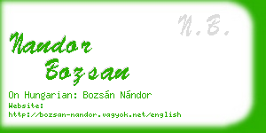 nandor bozsan business card