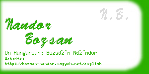 nandor bozsan business card